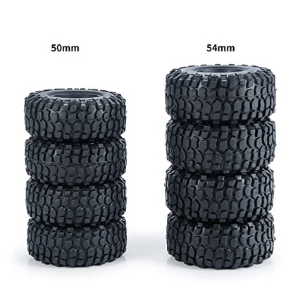 RC-Hub 4PCS 1.0" Crawler Tires Micro Rubber Tires for 1/24 Axial SCX24 90081 AXI00001 AXI00002 AXI00005 AXI00006 RC Crawler Car (54mm) - color: 54mm