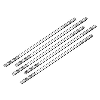 uxcell M2x55mm Pushrod Connector Stainless Steel Rod Linkage,for RC Boat,Car,Airplane,Helicopter,5pcs - size: M2x55mm