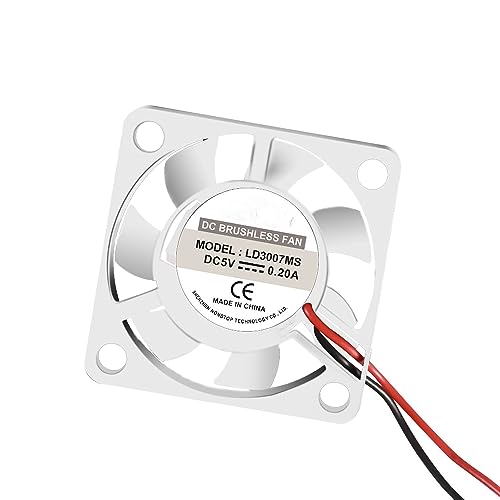 Dorhea 2PCS 30x30x7mm Cooling Fan for Raspberry Pi - 3007 Brushless CPU Fan 3.3V 5V for Pi 4 Model B, 3 B+, 2, 1 B+, RetroFlag NESPI Case - color: Transparent-2pcs