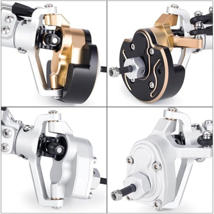  Front Rear Portal Axle Set CNC Aluminum & Brass 4WS Axles for 1/10 RC Crawler Axial Capra 1.9 UTB Cheater Rigs LCG Chassis Upgrade Parts (Silver Front) - color: Silver Front