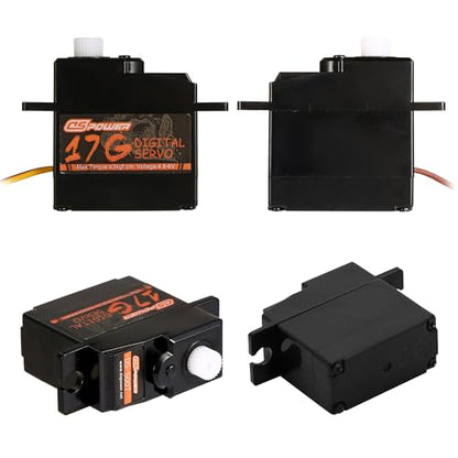 2PCS 17G RC Micro Servo, Waterproof RC Mini Digital Servo Motor with 25T Servo Horn for 1/18 1/16 1/14 RC Car Tank Boat Fixed-Wing Helicopter Airplane Robot Toy