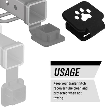2" Trailer Hitch Cover, Silicone Dog Paw Square Hitch Cap Tube Plug Insert for 2 Inch Receivers, Trailer Exterior Tow Receiver Tube Plug Cap, Universal for Truck Sedan ATV - color: Dog Paw