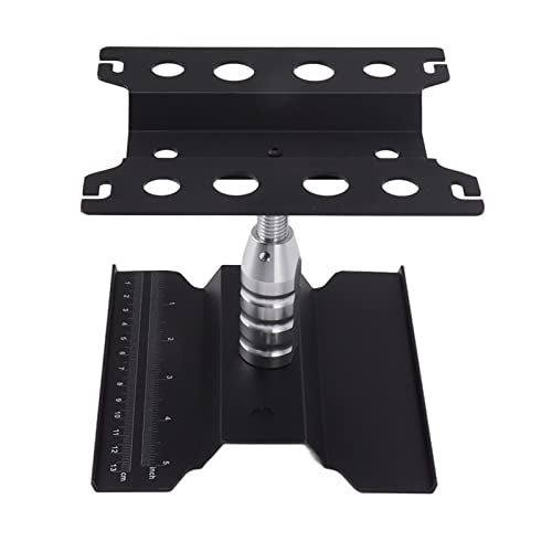 Generic RC Car Work Stand Repair Station Aluminum Alloy Worktable with Height Adjustable 360 Degree Rotation Scale Marked Chassis for 1/8 1/10 /12/16 /18 Scale RC (Black)