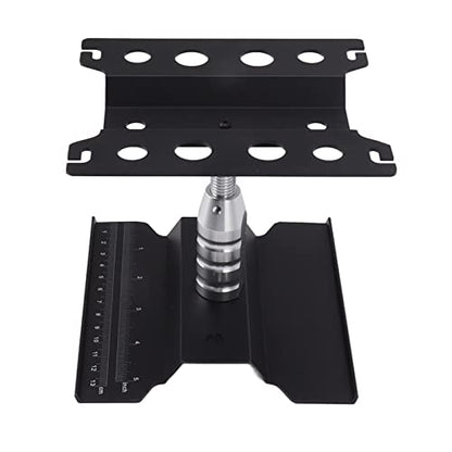 Generic RC Car Work Stand Repair Station Aluminum Alloy Worktable with Height Adjustable 360 Degree Rotation Scale Marked Chassis for 1/8 1/10 /12/16 /18 Scale RC (Black)