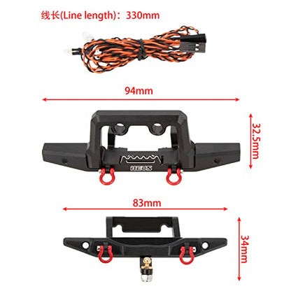 MEUS RACING TRX4M Bumper Front and Rear with LED Lights for TRX4M Defender 1/18 RC Crawler Upgrades Parts