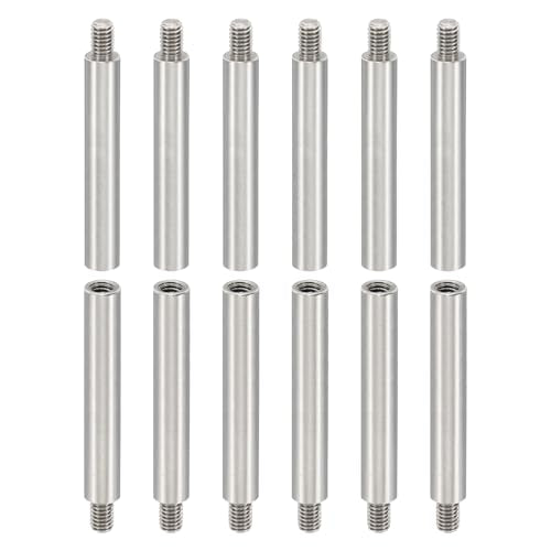 PATIKIL 12pcs M4 Standoffs, M4 40+6mm Spacer Standoffs Steel Threaded Standoffs Screws Kit 4mm ID 6mm OD Metric Male Female Thread Adapters for Circuit Board PCB RC Drones Motherboard - size: 40+6mm L