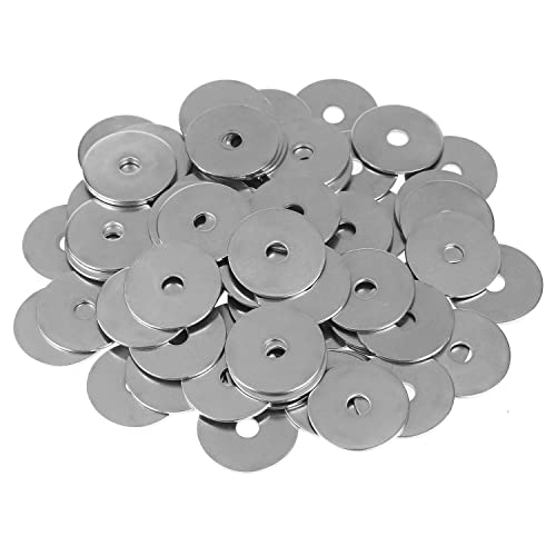 HELIFOUNER 50 Pieces M6x30x1.5mm Fender Washers, 304 Stainless Steel Large Fender Washers, Inner Diameter 6mm, Outer Diameter 30mm, Thickness 1.5mm - size: M6x30x1.5mm