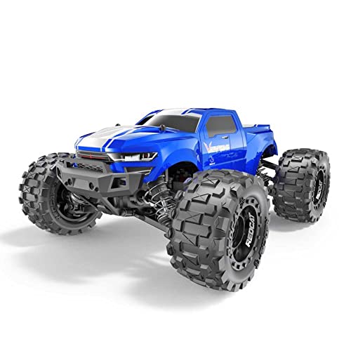Redcat Racing Volcano 16 1/16 Scale RC Monster Truck – Electric Remote Control Car with 4WD, LED Lights, 2.4GHz Radio, 2 Rechargeable Li-Ion Batteries & Charger - Blue - color: Blue