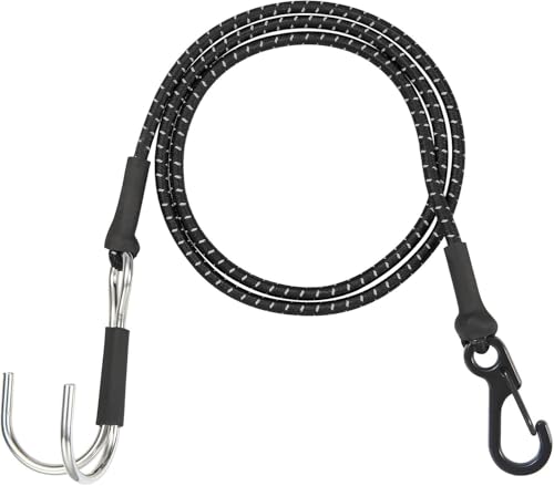 1/10 RC Crawler Elastic Force Escape Rope,with Rescue Trailer Hook Kinetic Winch Strap for Axle-Mounted SCX10 TRX4 D90 Upgrade Parts Tow Line (Black) - color: Black
