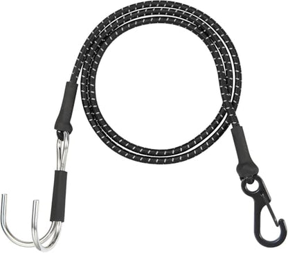 1/10 RC Crawler Elastic Force Escape Rope,with Rescue Trailer Hook Kinetic Winch Strap for Axle-Mounted SCX10 TRX4 D90 Upgrade Parts Tow Line (Black) - color: Black