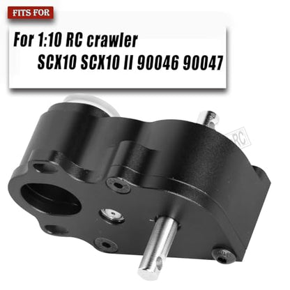 LCG Middle Transmission Gearbox Upgrades Part for 1/10 RC Crawler car Axia1 SCX10 SCX10 ii 90047 Wraith,Aluminum Center Transmission Gearbox Hops up,Black - color: Black(parts)