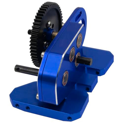 ShareGoo Aluminum 2Low Gearbox Middle Transmission w/Overdrive Gear for LCG Chassis Compatible with Axial SCX10 II III 90046 Capra TRX4 1/10 RC Crawler (Blue) - color: Blue