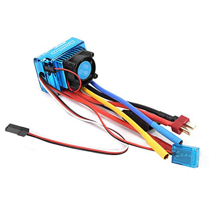 80A Brushless ESC Electric Speed Controller, Waterproof Brushless ESC for 1/10 1/12 RC Car and Boat, Sensorless Compatible with Cooling Fan Removal for Underwater Use