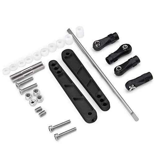 Alloy Metal Rear Sway Bar Anti-roll Set for 1/10th Rock Crawler Car Axial Wraith RR10/90048/90053,Yeti 90025 (Black) - color: Black