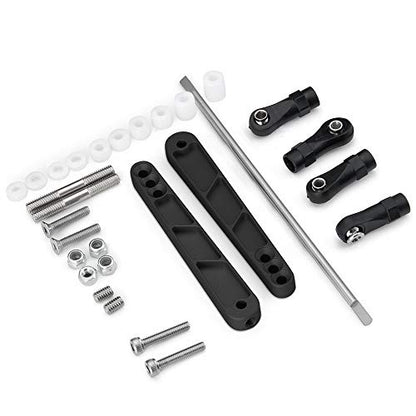 Alloy Metal Rear Sway Bar Anti-roll Set for 1/10th Rock Crawler Car Axial Wraith RR10/90048/90053,Yeti 90025 (Black) - color: Black