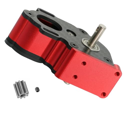 Aluminum LCG Transmission Gearbox with Steel Gear Upgrades Part for 1/10 Axial SCX10, SCX10 II 90046,90047 RC Crawler Car(Red)