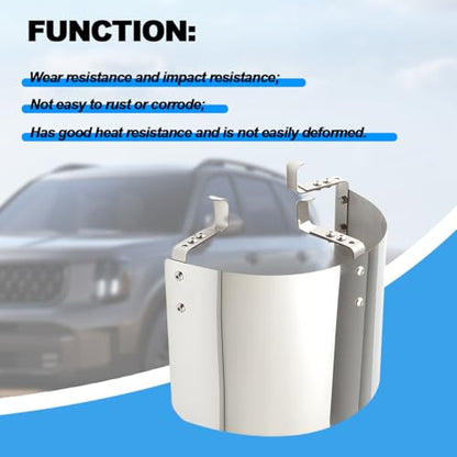 Car Air Intake Filter Cover, Stainless Steel Heat-Insulation Vehicle Intake Shield Cover, Automotive Air Filters Engine Bay Heat Guard, Compatible with 2.5-3.5" Cone