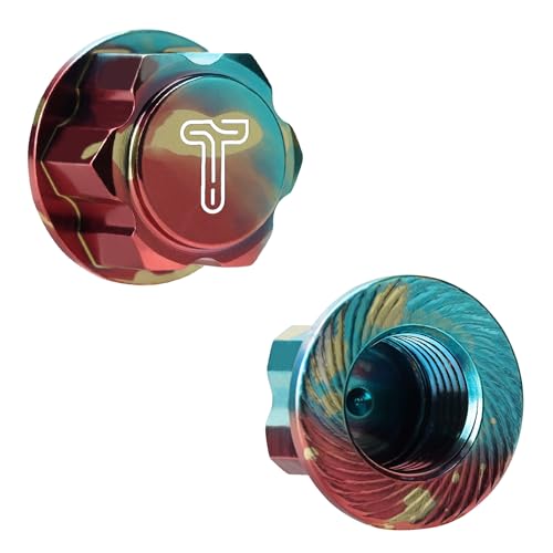 4PCS Splash Anodizing Aluminum 17mm Hex Wheel Nut Center Cap for 1/10 Scale Arrma Losi HSP Redcat 1/8 RC Car Monster Truck(1.0mm Thread Pitch)