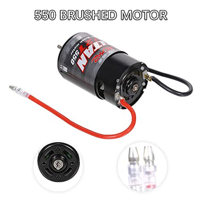 RC Motor,550 12T Brushed Motor Replacement for 1/10 Remote Control Off-Road Car HSP HPI Kyosho - color: Black