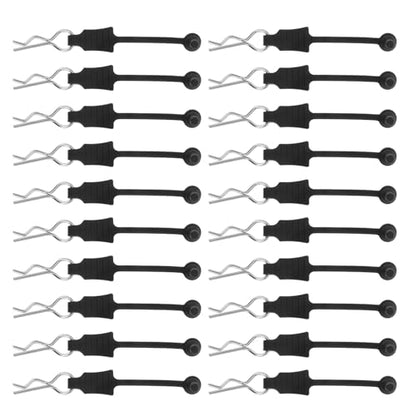 KALLORY 20pcs Rc Car Body Clips and Metal R-Type Retainer Pins with Pull Tabs for Shell Replacement, Auto Fasteners Compatible with Remote Control Vehicles and Scale Model Cars