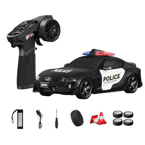 1:24 Scale RC Drift Car with Gyro Stability, 2.4GHz 4WD Proportional Control High-Speed Drift Racing Car with LED Lights & Dual-Mode Tire Switch (Racing & Drift) for Adults (Q7 Matte Black/D24-01) - color: Q7 Matte Black, size: D24-01