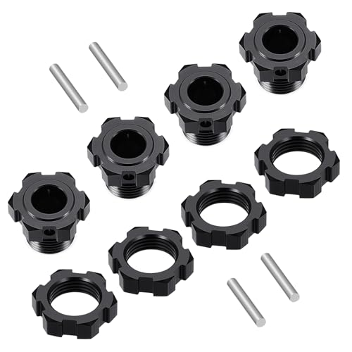 4 Pack MORFUM Aluminum RC Wheel Hex Hubs Adapter and Nuts (Splined) Extended Wheel Hub Drive Combiner Compatible with 1/7 Arrma Felony 6S RC Crawler Car Upgrades