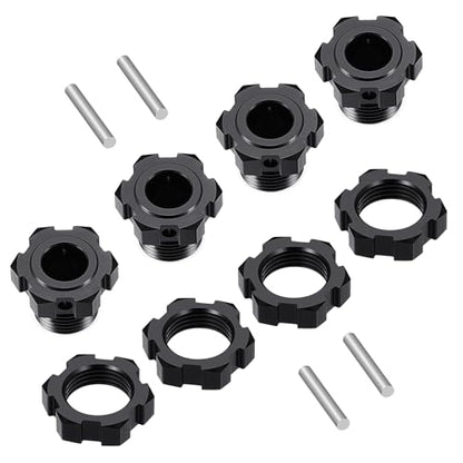 4 Pack MORFUM Aluminum RC Wheel Hex Hubs Adapter and Nuts (Splined) Extended Wheel Hub Drive Combiner Compatible with 1/7 Arrma Felony 6S RC Crawler Car Upgrades