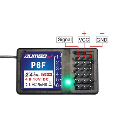 DUMBORC 2 PCS P6F 6CH 2.4GHz RC Receiver for DUMBORC X4 X5 X6 RC Car Boat - style: 2 Pcs P6F