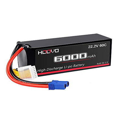 HOOVO 22.2V 6000mAh 60C 6S LiPo Battery with EC5 Plug | for RC Quadcopter Truck Boat Airplane Helicopter RC Vehicle