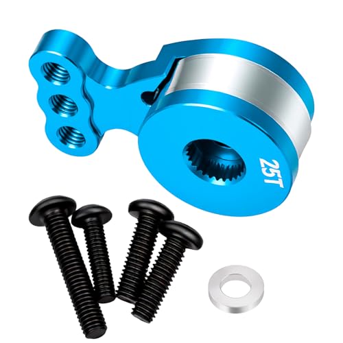 RC 25T Servo Saver Aluminum 3 Holes Adjustable Hi-Torque Servo Horn Servo Saver Compatible with Tamiya TT02 TT02B 1/10 RC On Road Touring Car Upgrade Replacement Parts (Blue) - color: Blue