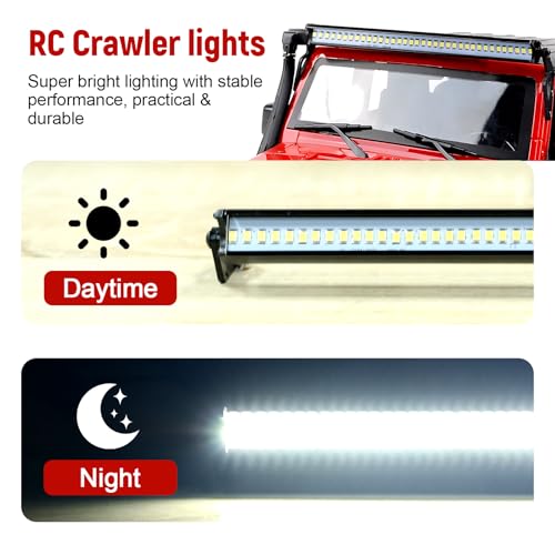 Super Bright RC LED Light bar Roof LED Lamp Kit 36 LED Light Bar for 1/10 Traxxas TRX4 SCX10 90027 SCX10 II 90046 RC4WD D90 RC Crawler Car (Type 2) - style: Type 2