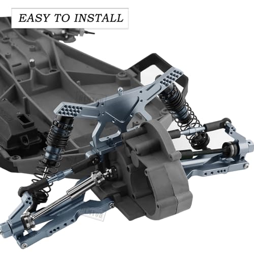 RC Aluminum Suspension A-Arms Upgrades Part for 1/10 Slash 2WD,Alloy Front Rear A Arms Swing Arms Hop Ups w/Tie Bar,Replace 2555,3631,2532,Titanium