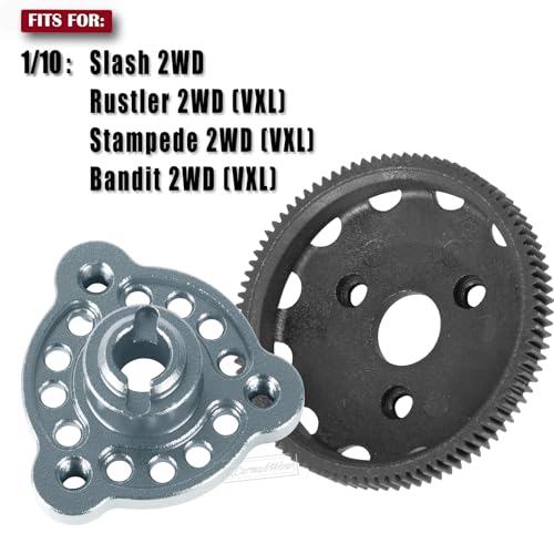 RC 48P 76T 83T 86T 90T Spur Gear &Transmission Gear &Slipper Clutch &Pressure Plate &Slipper Rebuild Kit Upgrades Part for 1/10 Slash 2WD,Rustler/Stampede/Bandit 2WD VXL,Titanium - color: Titanium(1set)
