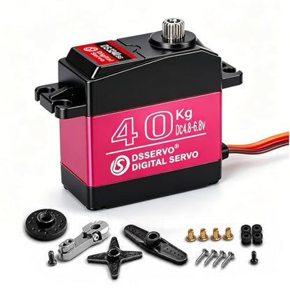 RC Servo Motor, 40kg High Torque Waterproof Digital Servo, Stainless Steel Gear for 1/8 1/10 RC Car Truck Crawler - size: 40kg-270°