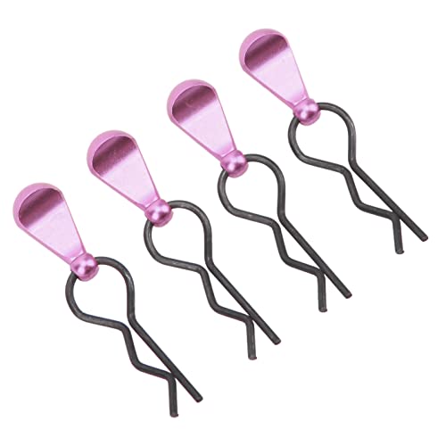 RC Body Clips R Pins Metal RC Car Body Clips Stainless Steel R , Aluminium Alloy Pull Tabs Car Assembly for 1/10 (Purple) - color: Purple