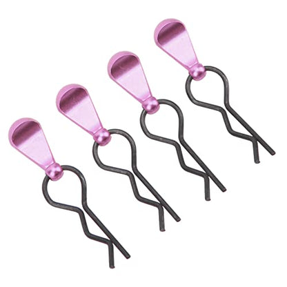 RC Body Clips R Pins Metal RC Car Body Clips Stainless Steel R , Aluminium Alloy Pull Tabs Car Assembly for 1/10 (Purple) - color: Purple