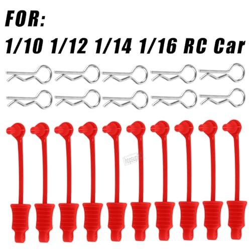 RC Upgrades Part for 1/10 1/12 1/14 1/16 RC Car,RC Metal Body Clip Retainer Shell Fixed Buckle Lock Hop Up,(30PCS) Red - color: Red/30pcs