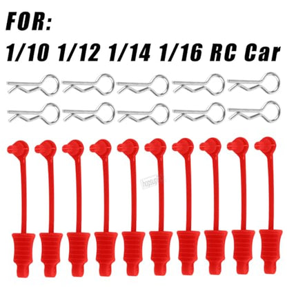 RC Upgrades Part for 1/10 1/12 1/14 1/16 RC Car,RC Metal Body Clip Retainer Shell Fixed Buckle Lock Hop Up,(30PCS) Red - color: Red/30pcs