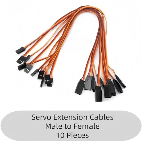 10 Pieces 3-pin Servo Extension Cable Servo Extension Cord Female to Male Rc Wire Cable Connector 11.8 inch for RC JR Futaba Car Airplanes