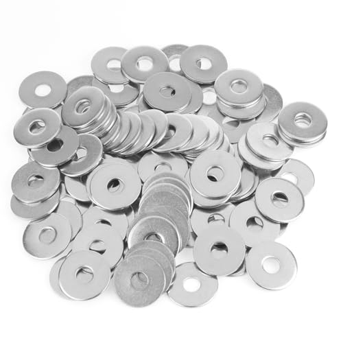 100 Pieces M6x20x1.5mm Fender Washers, 304 Stainless Steel Flat Washers, Fender Washers, Metal Washers for Screws Bolts - size: M6X20X1.5mm
