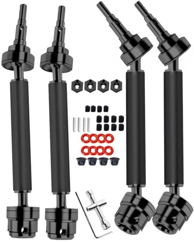 #45 Steel Front Rear Drive Shaft CVD Upgrades Parts for 1/10 Granite Senton 3s Blx&Mega550,Vortek 3s Blx,Stainless Driveshaft Axles Hops Up,#ARAC4041,Black - color: Black(4cvd)
