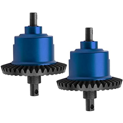 2Pcs Vgoohobby Metal Front/Rear Differential Set Diff. Complete Kit Upgrade Parts Compatible with Traxxas Slash 4X4 VXL Stampede 4X4 VXL Rustler 4X4 VXL HQ727 1/10 RC Car (Blue) - color: Blue