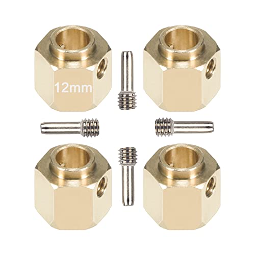 4pcs Brass Extended Wheel TRX4 Brass 12mm Wheel Hex Extended Adapter for RC Crawler TRX4 TRX-4 1/10 RC Hex Wheel Hubs Adapters (4pcs 12mm Wheel Hubs Adapters) - color: 4pcs 12mm Wheel Hubs Adapters