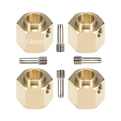 4pcs Brass Extended Wheel TRX4 Brass 12mm Wheel Hex Extended Adapter for RC Crawler TRX4 TRX-4 1/10 RC Hex Wheel Hubs Adapters (4pcs 12mm Wheel Hubs Adapters) - color: 4pcs 12mm Wheel Hubs Adapters