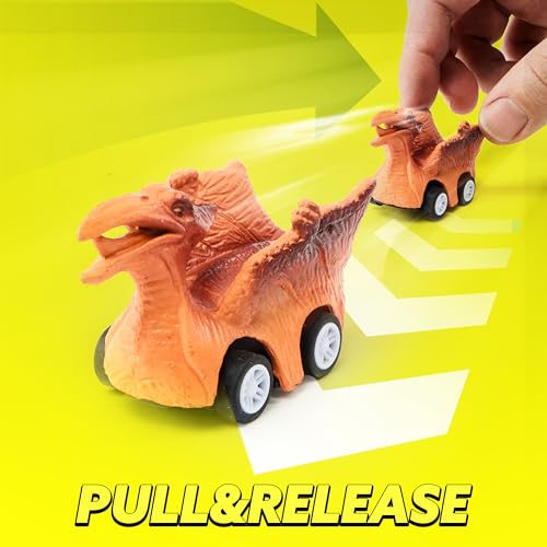 JOYIN 13 in 1 Dinosaur Toys for Kids 3-5, Transport Dinosaur Carrier Truck with 12 Pull Back Cars, Toddler Toys 3-4， Birthday Gifts for 3 4 5+ Year Old Boys - style: Tyrannosaurus Truck