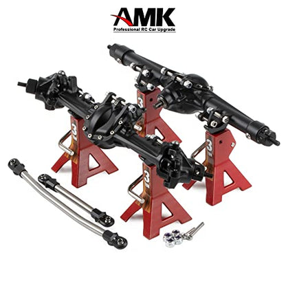 Aluminum Front & Rear Axles CNC Complete Axle Set for 1/10 RC Crawler Car Axial SCX10 II RGT 86100 Redcat GEN8 Element Enduro CC01 (Black Front Rear Axle) - color: Black Front Rear Axle