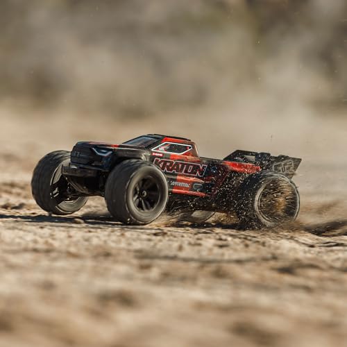 ARRMA 1/16 Mini Kraton 3S DSC 4X4 RTR Brushless RC Speed Truck, Black/Red | RC Car, Battery and Charger Not Included ARA2508T1