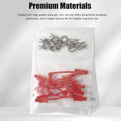10Pcs RC Body Clips W/Pull Tabs R Pins Universal Shell Replacement Parts for 1/7 1/8 TRAXXAS ARRMA Axial Losi Redcat HPI Exceed Rc Car Crawler Truck Buggy Drone (Red) - size: Red