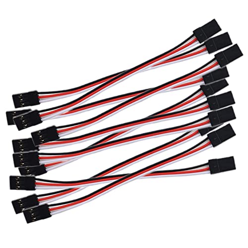 10pcs 3.93inch Male to Male JR Plug Servo Extension Lead 3Pin 100mm Servo Extension Cable for RC Plane Car
