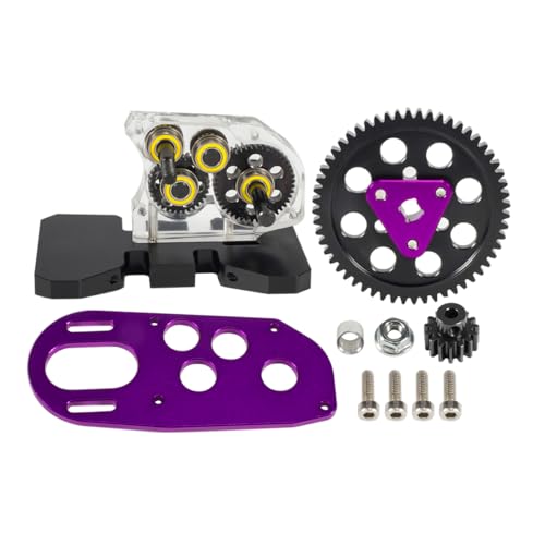SCX10 LCG 2 Low Transmission 30% Overdrive Gearbox with Non-Slip Shell for 1/10 Axial SCX10 III II TRX4 RC Crawler Car Upgrade Parts (Black) - color: Black